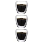 Kitchen Design Lab Çift Cidarlı Cam Bardak Seti, 250 ML, 3 Adet, Bej