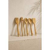 Kitchen Life 5 Parça Bambu Servis Takımı Servis Kaşık Kepçe Servis Seti