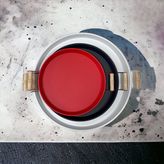 Kitchen Trend 3 Lü 45BEYAZ, 37SIYAH, 30KIRMIZI Ahşap Kulplu Metal Tepsi Çay Tepsisi Sunum Tepsi Seti - 3 Adet