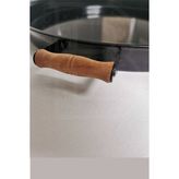 Kitchen Trend Galvaniz Yuvarlak 37 cm Ahşap Kulplu Siyah Tepsi