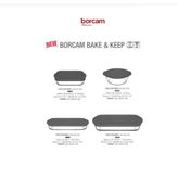 kitchenboost Paşabahçe kapaklı borcam fırın tepsisi ve tenceresi seti 4 parça borcam saklama kabı gri