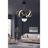Kıvrım Tek Top Modern Oturma Ledli Avize - 1 - Krom
