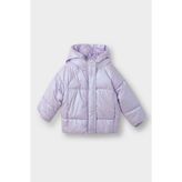 Kız Bebek Kapüşonlu Fermuarlı Çıtçıtlı Şişme Mont