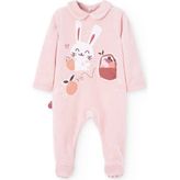 Kız Bebek Tavşan Baskı Tulum - Pembe - 9 Ay