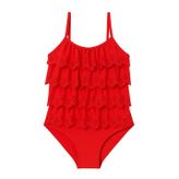 Kız Çocuk Frill Wave Mayo Mercan