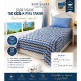 Klas Home Decor Çok Amaçlı Kapitone Pike Takımı-Tek Kişilik - Mavi - Beyaz - 140 x 215 cm