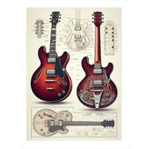 Klasik Elektro Gitar Tasarımı Mdf Tablo