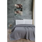 Klimalı Pike ,100 Pamuk Petekli Pike , Dörtmevsim Pike Tek Kişilik 170x240 Gri