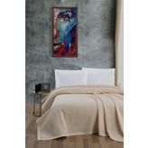 Klimalı Pike ,100 Pamuk Petekli Pike , Dörtmevsim Pike Tek Kişilik 170x240 Krem