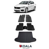 Koala Oto Tekstil Fiat Egea Sedan Paspas ve Bagaj Havuzu 3D Havuzlu Tam Set 2015-2025 Uyumlu Arası - Siyah