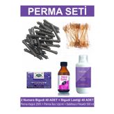 Kocaman Kozmetik Perma Bigudi Full Set No: 2 (40 Bigudi 40 Lastik Perma Kağıdı Perma Ilacı + Sabitleyici Fiksatör)