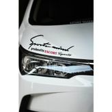 Kocamın Tasarımı Ford Escort Sport Mind Far Sticker Siyah Zemin Kırmızı Yazı Şerit Tasarım Oto Aksesuarı Escort Yazıl