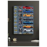 kocstudyo Poster Yarış Arabaları Temalı Duvar Posteri, 33x48 cm