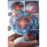 Kolbi Craft 20 Adet Vitray Sticker Seti Bullet Journal Laptop Termos Scrapbook Renkli Cam Yuvarlak Kare Sticker