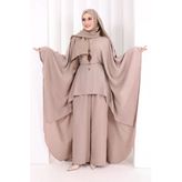 Kolyeli Tunik Pantolon Takım 8026 Vizon