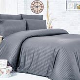 Komfort Home Antrasit 2 Adet Çizgili Pamuk Saten Yastık Kılıfı