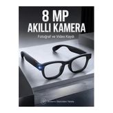 Kontrollü Siyah Bluetooth Akıllı Kamera Gözlüğü 8 Mp Kameralı Aı Çeviri Wi-Fi