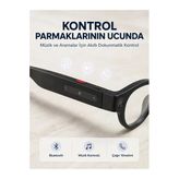 Kontrollü Siyah Kameralı Akıllı Gözlük Aı Görüntü Tanıma Bluetooth Müzik