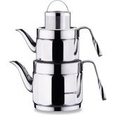 Korkmaz Nostaljia Maxi 2.2 lt Çaydanlık Takımı Inox Paslanmaz Çelik Malzeme ile Şık Tasarım - 3,4 L