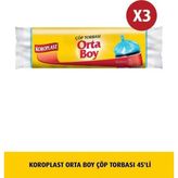 Koroplast Orta Boy Çöp Torbası 15'li x 3 Adet