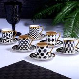 Kosova Black Pattern 6'lı 90 CC Fincan Takımı