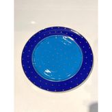 Kosova Lacivert Puantiyeli Tekli Pasta Tabak 20 Cm