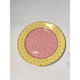 Kosova Sarı Puantiyeli Tekli Pasta Tabak 20 Cm