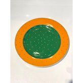 Kosova Turuncu Puantiyeli Tekli Pasta Tabak 20 Cm
