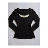 Köstebek Henley Yaka Çıtçıtlı Düz Basic Uzun Kollu Bluz