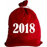 Kostümce Kadife 2018 Baskılı 60x75 Cm Noel Baba Hediye Dağıtım Çuvalı