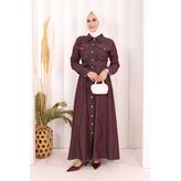 Kot Elbise 7061 Bordo