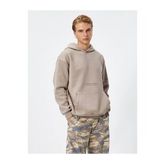 Koton 4WAM70168MK Bej Baskılı Erkek Sweatshirt