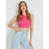 Koton Basic Crop Atlet Halter Yaka Pamuklu - XL - Pembe