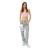 KOTON Basic Crop Atlet İnce Askılı Ribanalı Pamuklu Slim Fit
