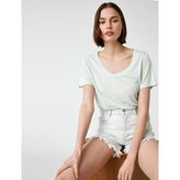 Koton Bisiklet Yaka Kısa Kollu Basic Tişört Tshirt Kadın