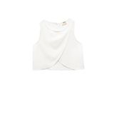 Koton Bisiklet Yaka Kolsuz Asimetrik Kesim Viskon Crop Bluz