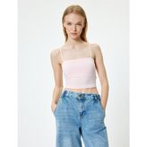 Koton Crop Atlet Basic Ip Askılı Slim Fit - Pembe