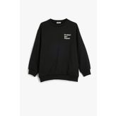 Koton Erkek Çocuk Sweatshirt Slogan Baskılı Uzun Kollu Bisiklet Yaka