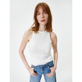 Koton Fitilli Atlet Halter Yaka Basic - Beyaz