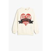 Koton Kız Çocuk Kapşonlu Sweatshirt Kalp Baskılı Şardonlu Pamuklu