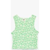 Koton Kolsuz Bisiklet Yaka Çiçekli Crop Bluz - Yeşil - 7 - 8 Yaş