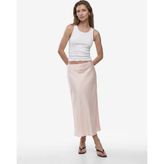 Koton Normal Bel Midi Saten Çan Etek - Pembe - 38
