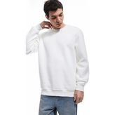 Koton Pamuklu Uzun Kollu Şardonlu Bisiklet Yaka Erkek Basic Sweatshirt - Beyaz - XL