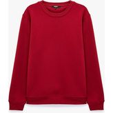 Koton Pamuklu Uzun Kollu Şardonlu Bisiklet Yaka Erkek Basic Sweatshirt - Kırmızı