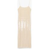 Koton Slim Fit Ip Askılı Pullu Payetli Uzun Bodycon Elbise - Pembe