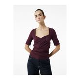 Koton Slim Fit Kısa Kollu Düşük Omuz Kruvaze Bluz