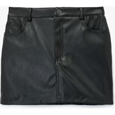 Koton Suni Deri Slim Fit Cep Detaylı Mini Şort Etek - Siyah - 40