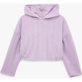 Koton Uzun Kollu Basic Kapşonlu Sweatshirt - 9 - 10 Yaş - Mor