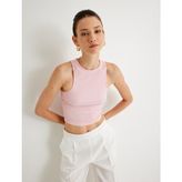 Koton x Melis Ağazat - Basic Halter Yaka Atlet Dokulu - Pembe