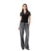 Koton X Selected by Melis Ağazat - Slim Fit Kısa Kollu Gömlek Yaka Viskon Bluz